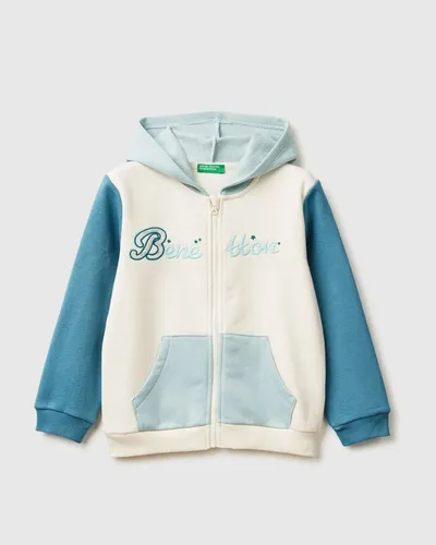 Benetton Dukserica za djevojčice 39M2G5045P-903-82, Bež-plava