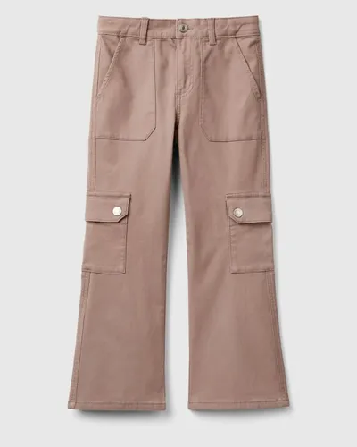 Benetton Hlače za djevojčice 46C0CE03DG-163-M, Smeđe
