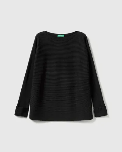 Benetton Ženski džemper 1Y6SD10CH-100-XS, Crni
