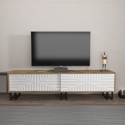 Decorotika TV komoda Askal, Bijela-hrast