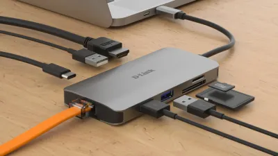 D-LINK DUB-M810 8 u 1 USB Hub, USB-C, HDMI 4K/USB A, 3.0 x 3/RJ45/SD-microSD, siva