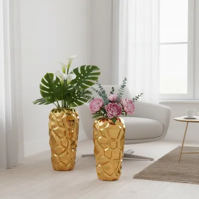 METALLON HOME Dekorativne vazne Gold Duo Set