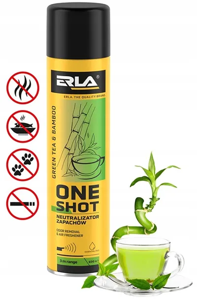 ERLA ONE SHOT GREEN TEA&BAMB - osježivač prostora u spreju 600ml