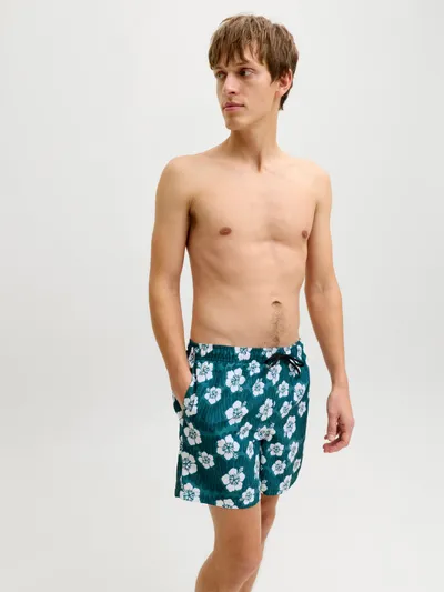 JJ REBEL Muški kupaći kostim JREBHAWAII SWIM SHORT PRINT, Zelena