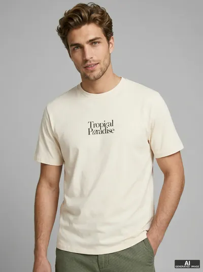 JJ REBEL Muška majica JREBCHRISTIAN SS TEE, Bež
