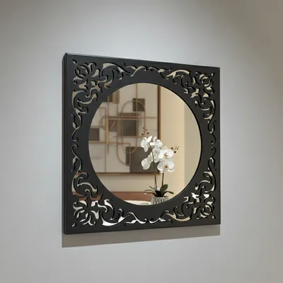 METALLON HOME Ogledalo Antique 50x50 cm, antracit