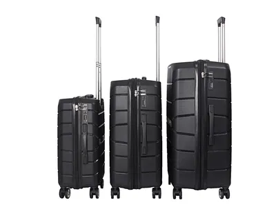 Adria Set Kofera, Plastični, 3 komada, Crni