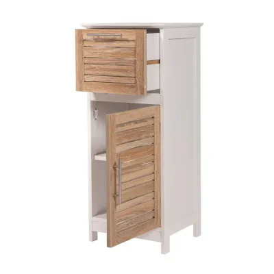 TENDANCE Kupaonski ormarić s vratima i ladicom Stockholm 36.5x30x83cm mdf, bambus-bijela