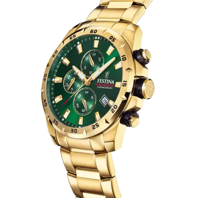 FESTINA Muški ručni sat F20541/3, Kvarcni mehanizam, Zlatne boje