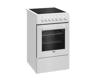 Beko FSE 57110 GW Električni štednjak, Ventilatorska pećnica, 55 l, 50 cm