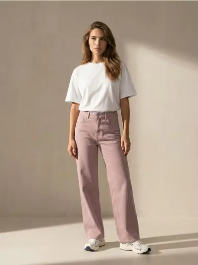Comfort wide leg farmerke sa srednjim strukom