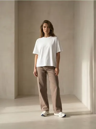 Comfort wide leg farmerke sa srednjim strukom