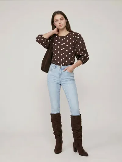Skinny farmerke visokog struka s dodatkom viskoze
