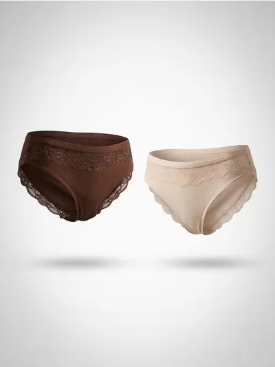Viskozne gaćice s čipkastim završetkom 2 pack