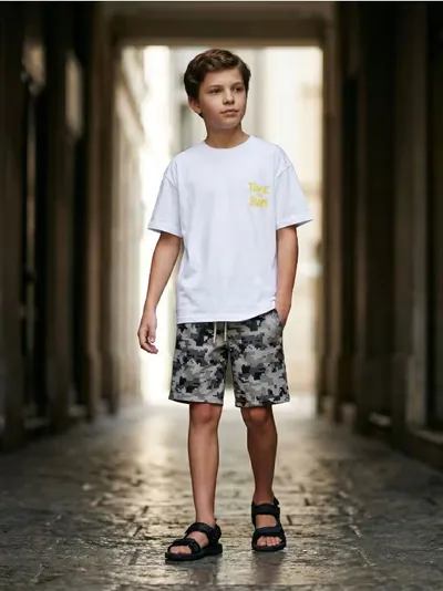 Teksas šorti s kamuflažnim printom