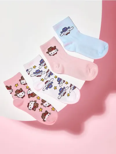 Rebraste Pamučne Čarape 4 kom Hello Kitty and Friends