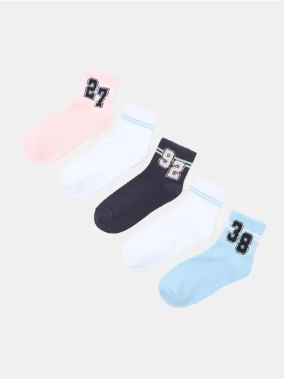 Rebraste prugaste čarape 5 pack
