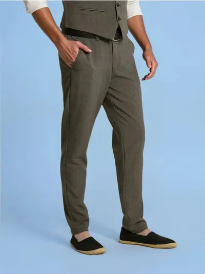 Slim fit chino pantalone u kariranom uzorku