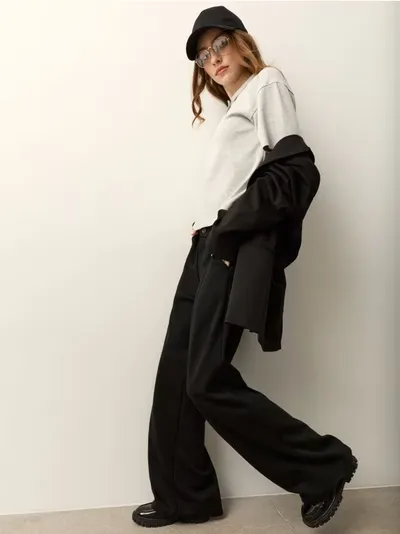 Elegantne wide leg hlače s dodatkom viskoze