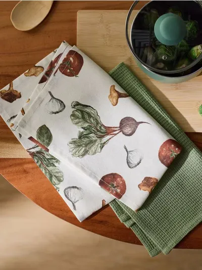 Set pamučnih kuhinjskih krpa s motivom povrća 2 pack