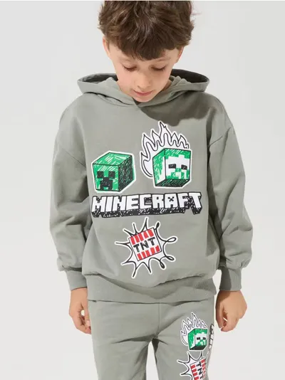 Dukserica s kapuljačom s printom Minecraft