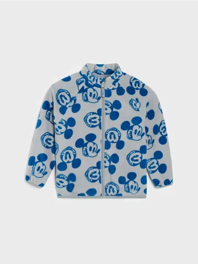 Flis bluza sa rajsferšlusom i stojećim okovratnikom Mickey Mouse