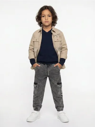 Jeans jogger comfort cargo sa efektom pranja