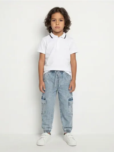 Jeans jogger comfort cargo sa efektom pranja