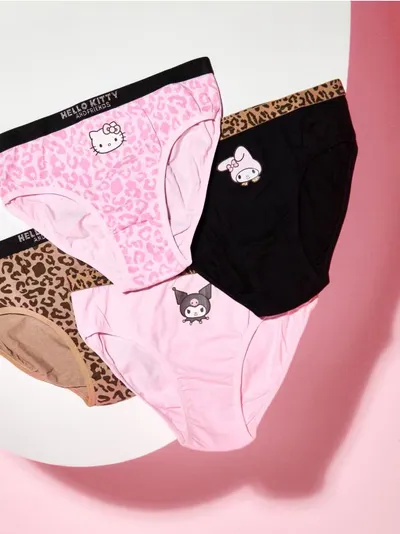 Slip gaćice s pamukom i leopard uzorkom 4 pack Hello Kitty and Friends