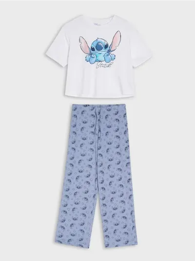 Dvodijelna pamučna pidžama Stitch