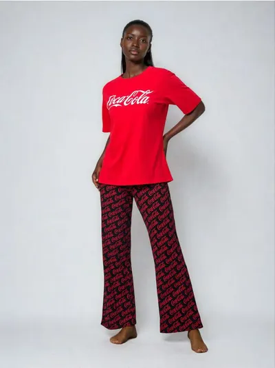 Dvodijelna pamučna pidžama Coca-Cola