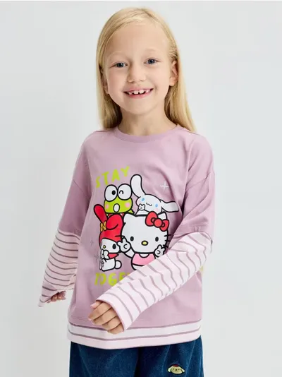 Dvoslojna pamučna majica Hello Kitty