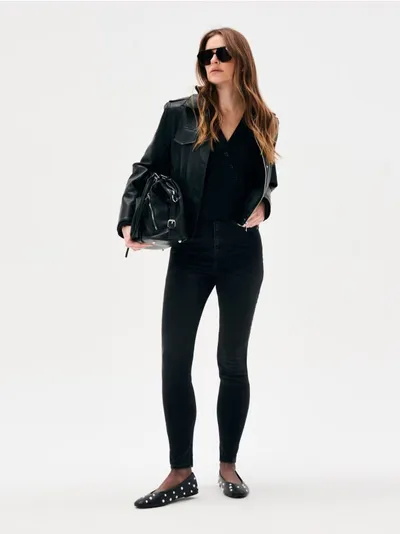 High waist skinny farmerke