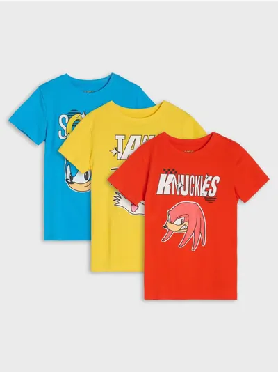 Set pamučnih majica s kratkim rukavima Sonic the Hedgehog 3 pack