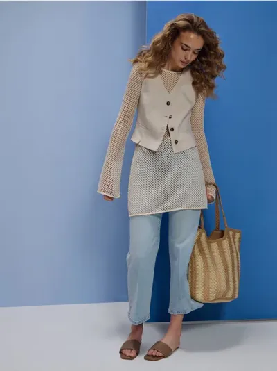 Cropped culotte farmerke