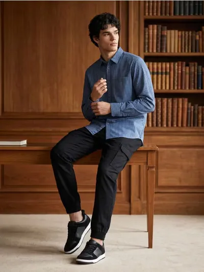 Pamučna slim fit košulja na kockice