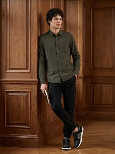 Pamučna slim fit košulja na kockice