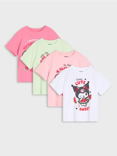 Pamučne majice s printom Hello Kitty and Friends 4 pack Hello Kitty and Friends