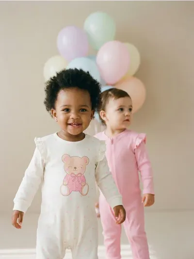 Set pamučnih bebi pajaca s volanima 2 pack