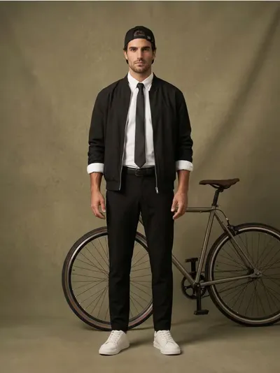 Slim-fit chino pantalone sa dodatkom viskoze