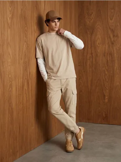 Pamučne relaxed cargo jogger hlače