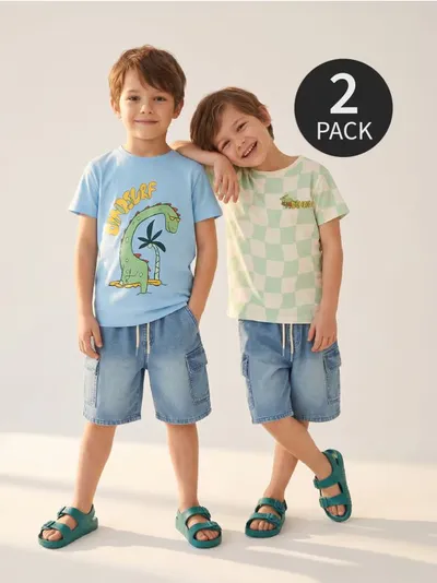 Pamučne majice s printom dinosaura 2 pack