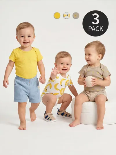 Pamučni bodi za bebe s voćnim printom 3 pack