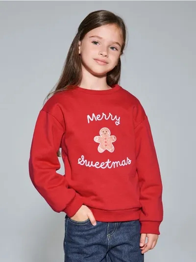 Božićna dukserica s medenjakom i natpisom „Merry Sweetmas“