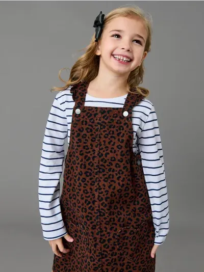 Traper haljina s tregerima u leopard uzorku