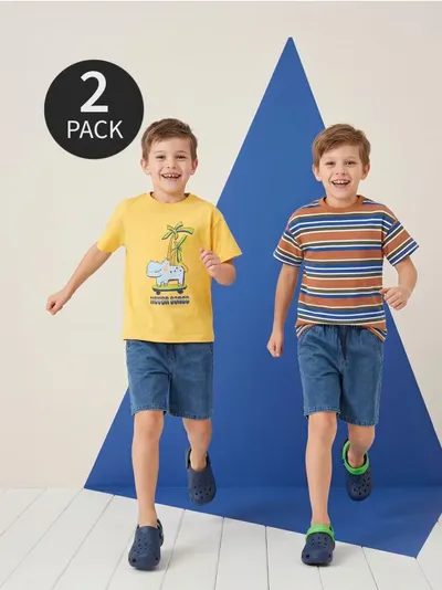 Pamučne majice sa printom 2 kom