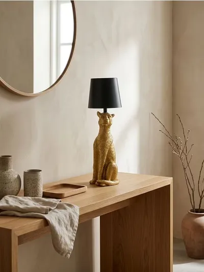 Stona lampa u obliku geparda
