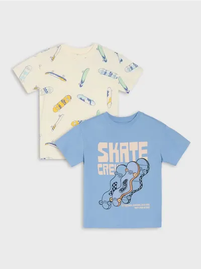 Pamučne loose majice sa motivom skejtborda 2 pack