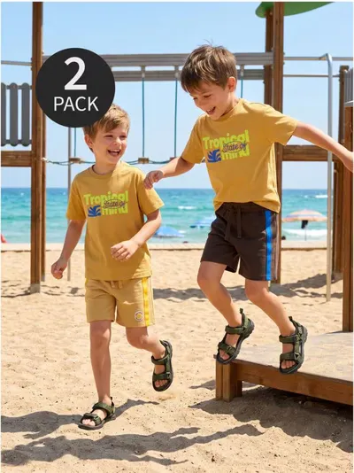 Trenerka šorc s ukrasnim trakama sa strane 2 pack
