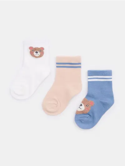 Čarape sa pamukom sa motivom medića 3 pack